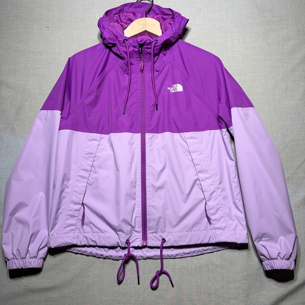The North Face Antora Rain Hoodie Jacket Womens S Purple DryVent Windbreaker